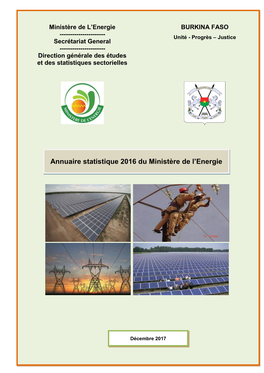 Annuaire Statistique 2016 Du Ministère De L'énergie