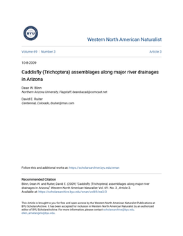 Caddisfly (Trichoptera) Assemblages Along Major River Drainages in Arizona