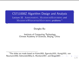 CS711008Z Algorithm Design and Analysis Lecture 10