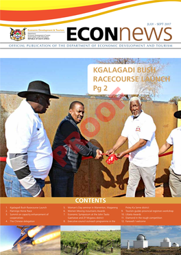 Econnews Official Publication of the Department of Economic Development and Tourism