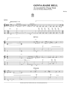 Gonna Raise Hell Guitar Tab