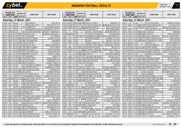 Weekend Football Results Weekend Football