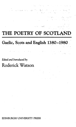 The Poetry of Scotland