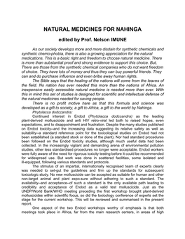 Natural Medicines for Nahinga