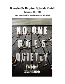 Boardwalk Empire Episode Guide Episodes 001–056