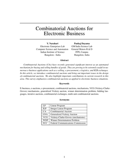 Combinatorial Auctions for Electronic Business