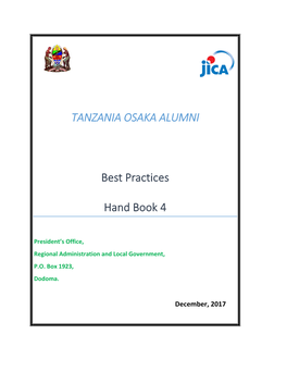 TANZANIA OSAKA ALUMNI Best Practices Hand Book 4