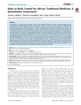 Risks to Birds Traded for African Traditional Medicine: a Quantitative Assessment