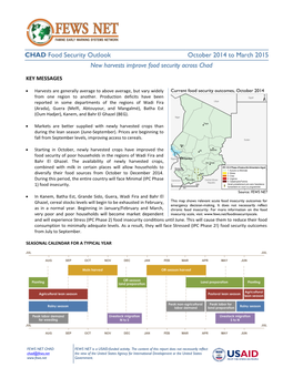 Chad Food Security Outlook, October 2014 to March 2015