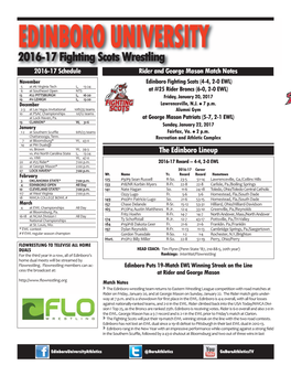 2016-17 Fighting Scots Wrestling