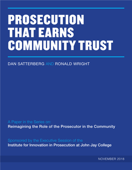 Prosecution That Earns Community Trust