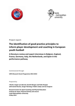 The Identification of Good Practice Principles to Inform Player