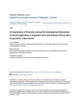 In Ungulates from Sub-Saharan Africa with a Proposal for a New Genus