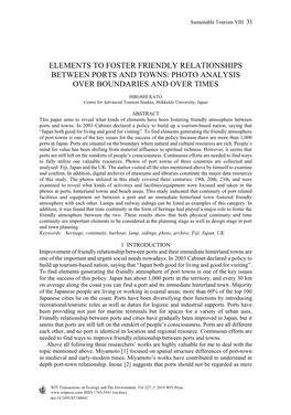 Elements to Foster Friendly Relationships Between Ports and Towns: Photo Analysis Over Boundaries and Over Times