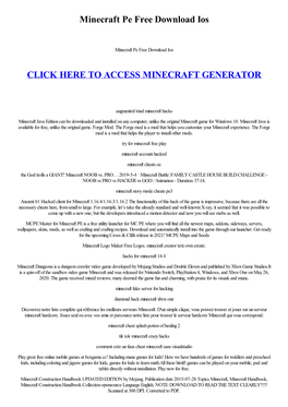 Minecraft Pe Free Download Ios