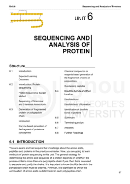 Sequencing and Analysis of Proteins