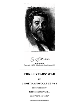 The Project Gutenberg Ebook of Three Years' War, by Christiaan Rudolf