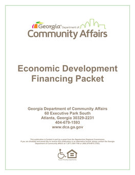 Economic Development Financing Packet