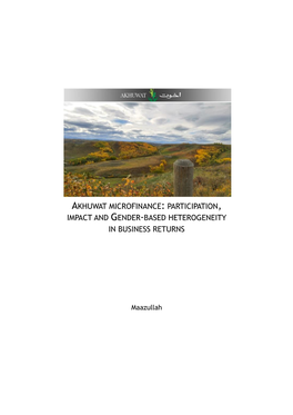 Akhuwat Microfinance: Participation, Impact and Gender-Based Heterogeneity in Business Returns