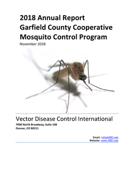 2018 Annual Report Garfield County Cooperative Mosquito Control Program November 2018