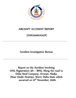 Aircraft Accident Report