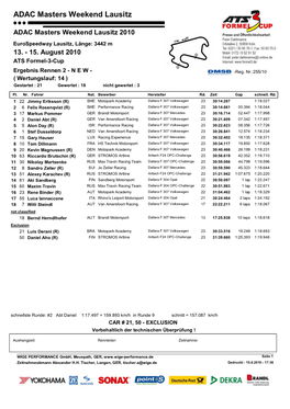 ADAC Masters Weekend Lausitz