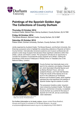 Spanish Art Symposium Programme – Co Durham