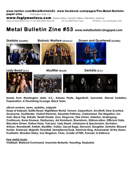 Metal Bulletin Zine #53 Skelator
