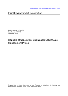 51034-002: Sustainable Solid Waste Management Project
