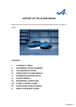 History of the Alpine Brand