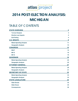 Michigan Table of Contents