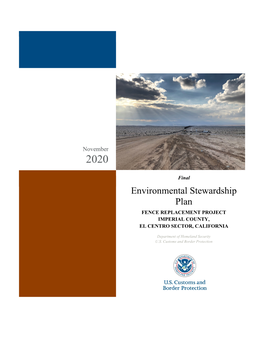 Final El Centro 1 Supplemental Environmental Stewardship Plan