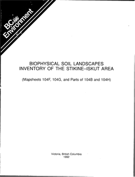 Biophysical Soil Landscapes Inventory of the Stikine-Iskut Area