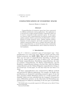 Compactifications of Symmetric Spaces Have Been Constructed