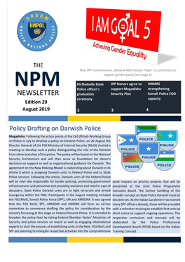 NEWSLETTER Graduation Security Plan Somali Police EOD Capacity Cere Mony Edition 29