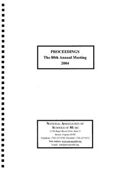 PROCEEDINGS the 80Th Annual Meeting 2004