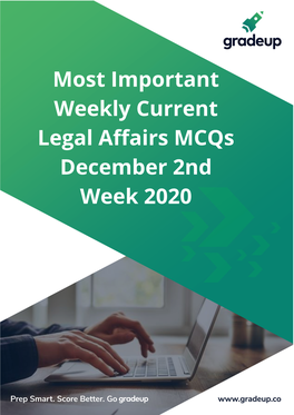 Most Important Weekly Current Legal Affairs Mcqs December 2Nd Week 2020