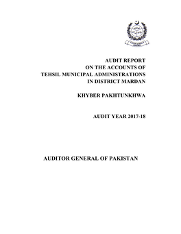 Auditor General of Pakistan Table of Contents Abbreviation and Acronyms