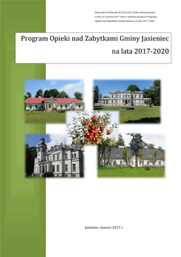 Program Opieki Nad Zabytkami Gminy Jasieniec Na Lata 2017-2020