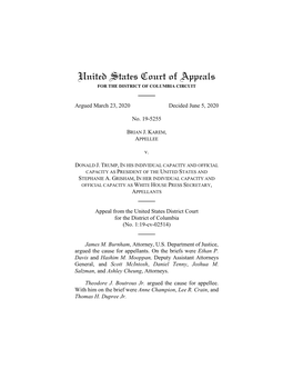 United States Court of Appeals for the DISTRICT of COLUMBIA CIRCUIT