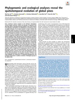 Phylogenomic and Ecological Analyses Reveal the Spatiotemporal Evolution of Global Pines