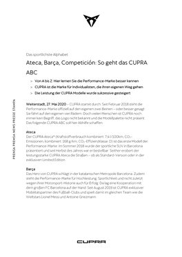 Ateca, Barça, Competición: So Geht Das CUPRA ABC