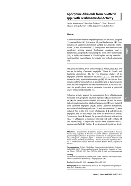 Aporphine Alkaloids from Guatteria Spp. with Leishmanicidal Activity