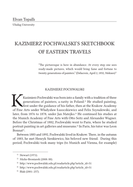 Kazimierz Pochwalski's Sketchbook Of