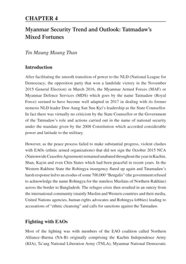 CHAPTER 4 Myanmar Security Trend and Outlook: Tatmadaw's Mixed