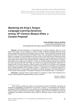 Mastering the King's Tongue. Language-Learning Dynamics