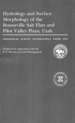 Hydrology and Surface Morphology of the Bonneville Salt Flats and Pilot Valley Playa, Utah