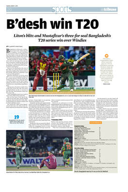 Liton's Blitz and Mustafizur's Three-For Seal Bangladesh's T20 Series Win