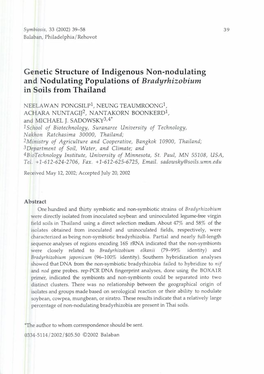 Genetic Structure of Indigenous Non-Nodulating and Nodulating Populations of Bradyrhizobium in Soils from Thailand