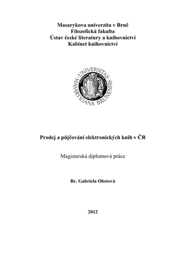 Prodej a Půjčování Elektronických Knih V ČR